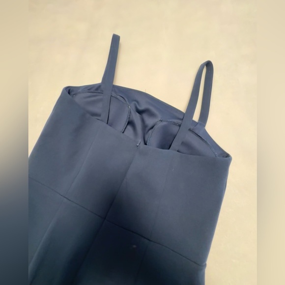 Azazie Gianetta Bridesmaid Dress - Crepe, Navy - Picture 4 of 6